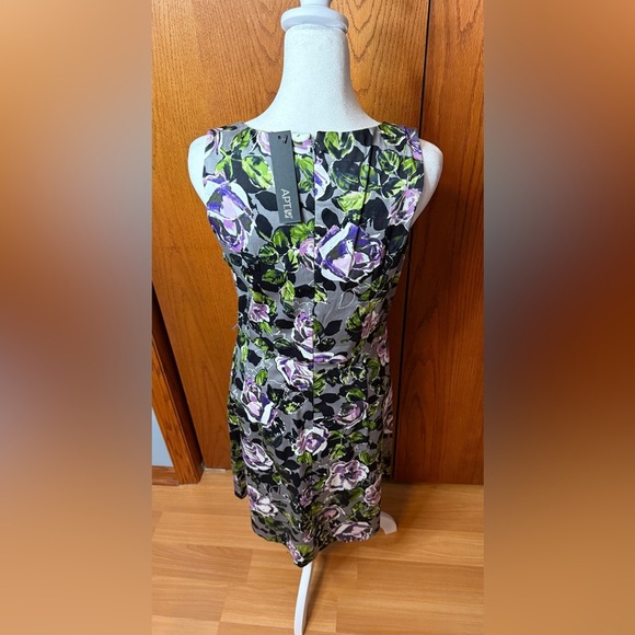 NWT Apt 9 Gray Floral Size 6 Fit And Flare Sleeveless Dress Belt Not Included - Picture 5 of 16